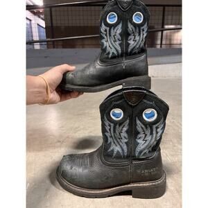 Ariat Ladies Fatbaby Cowgirl Steel Toe Black Work Boot 10012812 Womans size 7.5